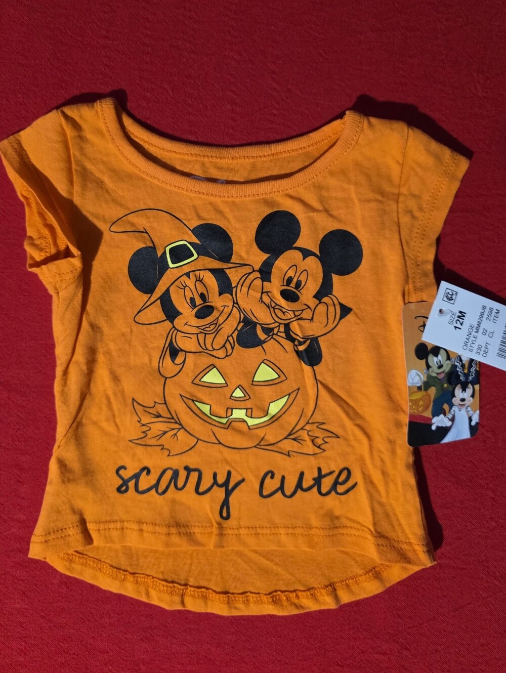 Disney Orange Mickey & Minnie Pumpkin Halloween Tee